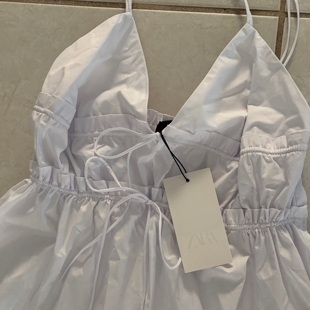Zara Crisp White Strappy Dress